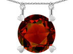 Star K Round 7mm Genuine Garnet Stackable Mothers Hearts Pendant