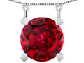 Star K Round 7mm Created Ruby Stackable Mothers Hearts Pendant