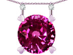 Star K Round 7mm Simulated Pink Tourmaline Stackable Mothers Hearts Pendant