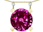 Star K Round 7mm Simulated Pink Tourmaline Stackable Mothers Hearts Pendant