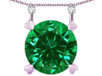 Star K Round 7mm Simulated Emerald Stackable Mothers Hearts Pendant