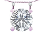 Star K Round 7mm Genuine White Topaz Stackable Mothers Hearts Pendant