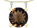 Star K Round 7mm Genuine Smoky Quartz Stackable Mothers Hearts Pendant