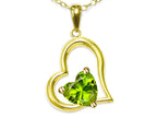 Star K Heart Shape 7mm Genuine Peridot Open Floating Heart Necklace Pendant
