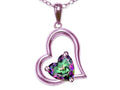 Star K Heart Shape 7mm Rainbow Mystic Topaz Open Floating Heart Necklace Pendant