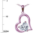 Star K Heart Shape 7mm Genuine White Topaz Open Floating Heart Necklace Pendant