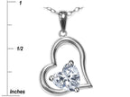 Star K Heart Shape 7mm Genuine Smoky Quartz Open Floating Heart Necklace Pendant