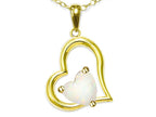Star K Heart Shape 7mm Genuine Opal Open Floating Heart Necklace Pendant