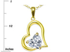 Star K Heart Shape 7mm Genuine White Topaz Open Floating Heart Necklace Pendant