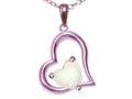 Star K Heart Shape 7mm Genuine Opal Open Floating Heart Necklace Pendant