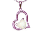 Star K Heart Shape 7mm Genuine Opal Open Floating Heart Necklace Pendant