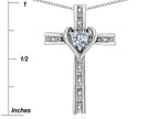 Star K 10k Gold Two Tone Love Cross with Genuine Citrine Heart Stone Pendant Necklace