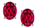 Star K™ Created Ruby Oval 8x6mm Earrings Studs