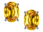 Star K™ Oval 8x6mm Genuine Citrine Earrings Studs