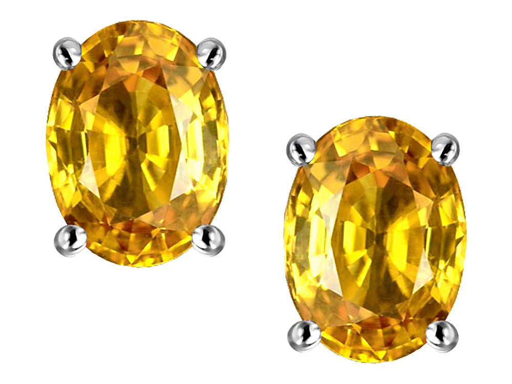 Star K™ Oval 8x6mm Genuine Citrine Earrings Studs
