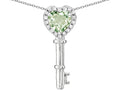 Star K  Key to My Heart Pendant Necklace with Genuine Green Amethyst