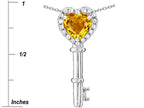 Star K  Key to My Heart Pendant Necklace with Genuine Citrine