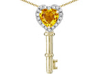 Star K  Key to My Heart Pendant Necklace with Genuine Citrine
