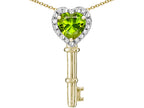Star K  Key to My Heart Pendant Necklace with Genuine Peridot