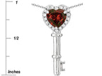 Star K  Key to My Heart Pendant Necklace with Genuine Garnet