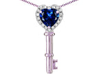 Star K  Key to My Heart Pendant Necklace with Created Sapphire