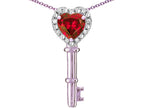Star K  Key to My Heart Pendant Necklace with Created Ruby