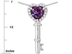 Star K  Key to My Heart Pendant Necklace with Simulated Alexandrite