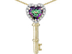 Star K  Key to My Heart Pendant Necklace with Rainbow Mystic Topaz