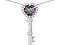 Star K  Key to My Heart Pendant Necklace with Rainbow Mystic Topaz