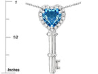 Star K  Key to My Heart Pendant Necklace with Genuine Blue Topaz