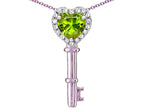 Star K  Key to My Heart Pendant Necklace with Genuine Peridot