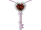 Star K  Key to My Heart Pendant Necklace with Genuine Garnet