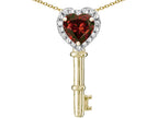 Star K  Key to My Heart Pendant Necklace with Genuine Garnet