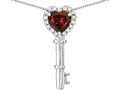 Star K  Key to My Heart Pendant Necklace with Genuine Garnet