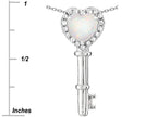Star K  Key to My Heart Pendant Necklace with Genuine Opal