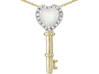 Star K  Key to My Heart Pendant Necklace with Genuine Opal