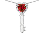 Star K  Key to My Heart Pendant Necklace with Created Ruby
