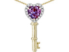 Star K  Key to My Heart Pendant Necklace with Simulated Alexandrite