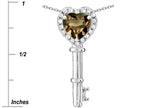 Star K  Key to My Heart Pendant Necklace with Genuine Smoky Quartz