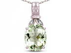 Star K  Oval 10x8 Genuine Green Amethyst Fashion Pendant Necklace