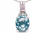Star K  Oval 10x8 Genuine Sky Blue Topaz Fashion Pendant Necklace