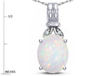 Star K  Oval 10x8 Genuine Opal Fashion Pendant Necklace
