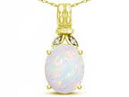 Star K  Oval 10x8 Genuine Opal Fashion Pendant Necklace