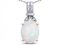 Star K  Oval 10x8 Genuine Opal Fashion Pendant Necklace