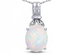 Star K  Oval 10x8 Genuine Opal Fashion Pendant Necklace