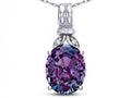 Star K  Oval 10x8 Simulated Alexandrite Fashion Pendant Necklace