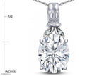 Star K  Oval 10x8 Genuine White Topaz Fashion Pendant Necklace