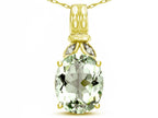 Star K  Oval 10x8 Genuine Green Amethyst Fashion Pendant Necklace