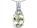 Star K  Oval 10x8 Genuine Green Amethyst Fashion Pendant Necklace