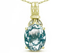 Star K  Oval 10x8 Genuine Sky Blue Topaz Fashion Pendant Necklace